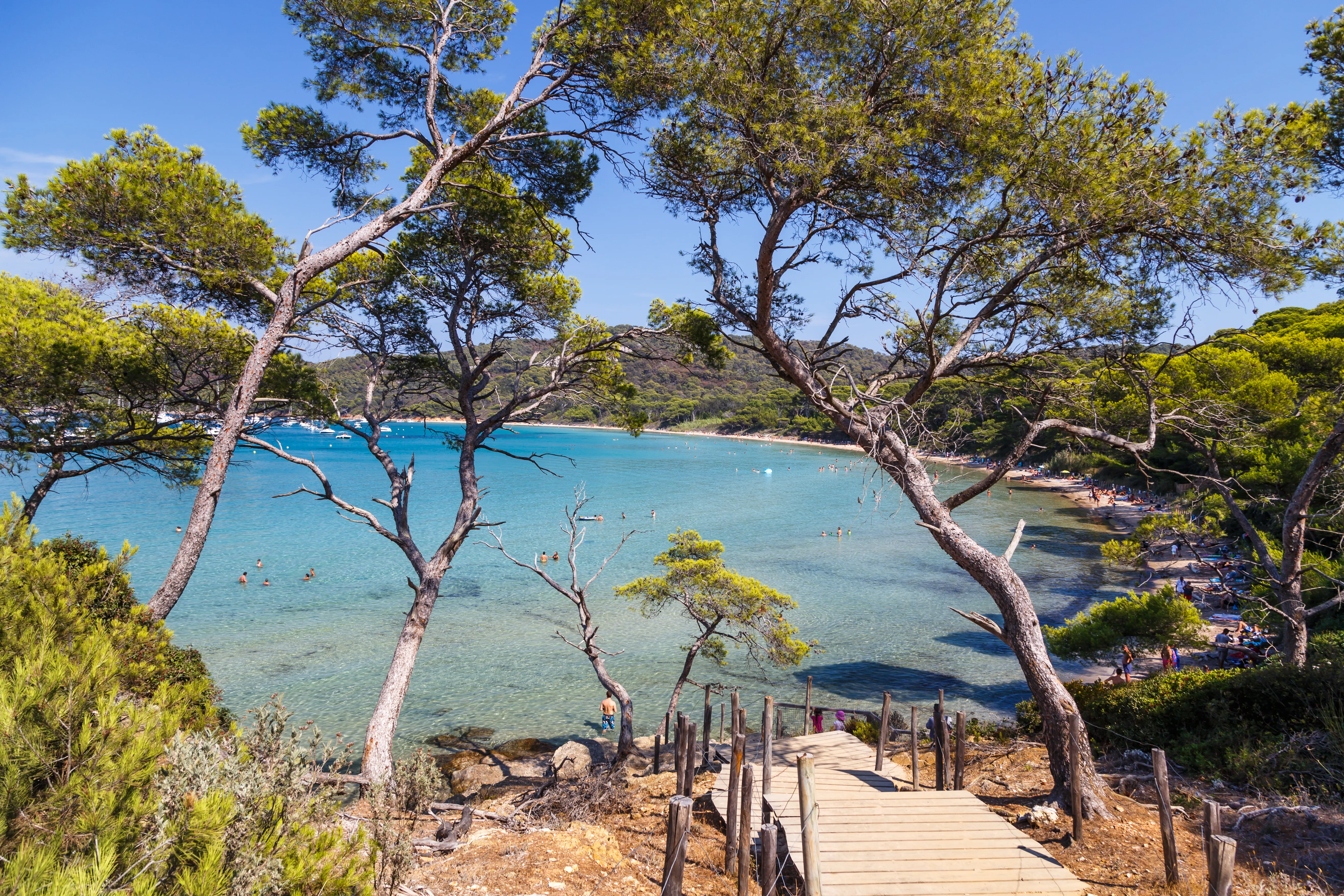 Une plage de l'île de Porquerolles, à Hyères